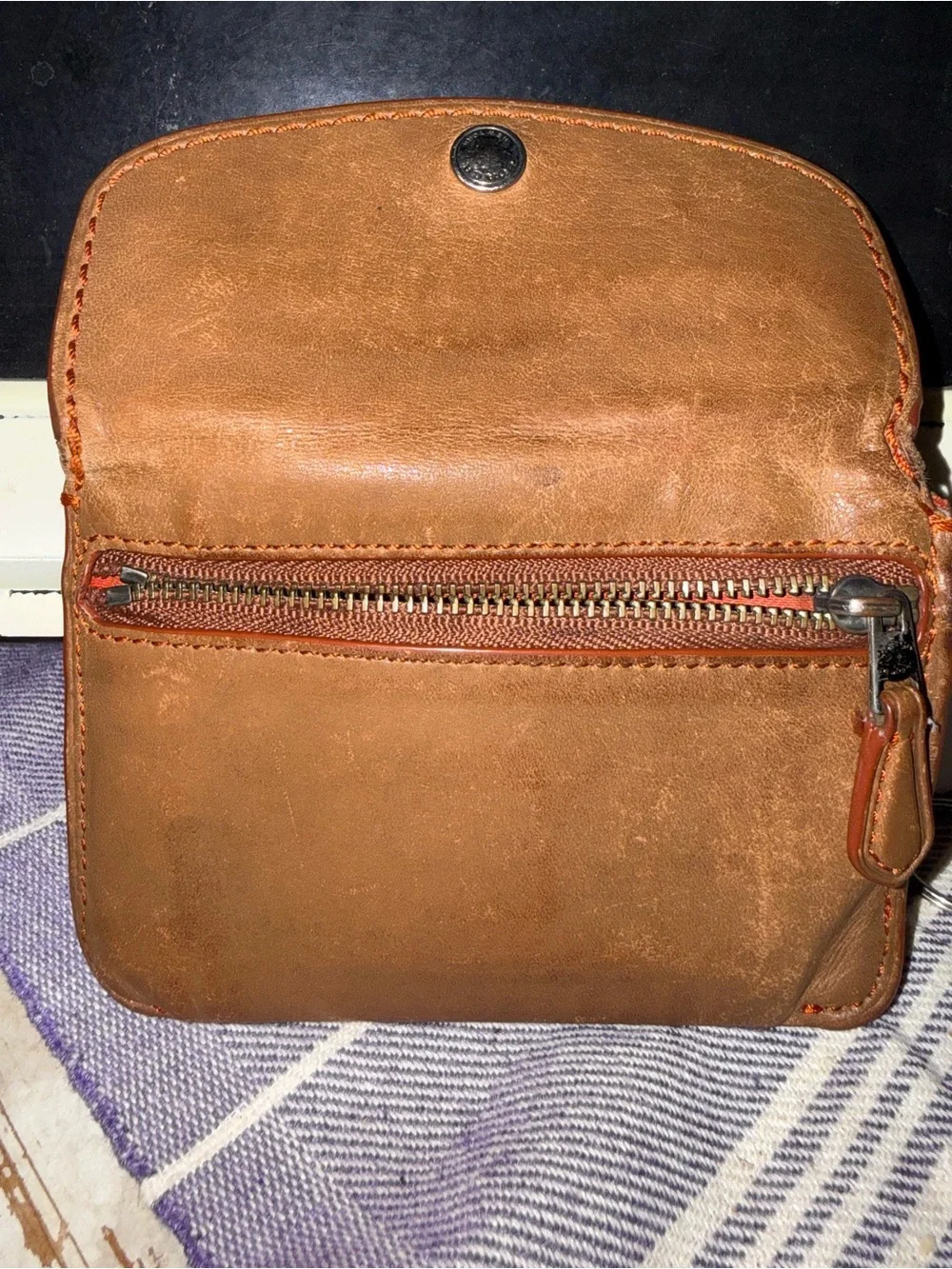 Vintage Coach Compact Leather Key Pouch in Brown